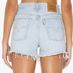 Levi's Premium Shorts Women’s 25 Wedgie Short Light Denim Distressed Button Fly